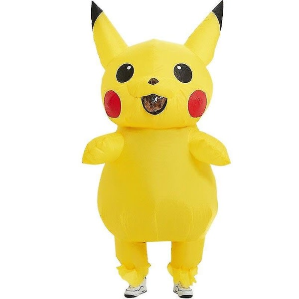 Keltainen puhallettava maskotti Pica Anime Cosplay aikuisille lapsille Sarjakuvaasu Hauska Naamiaisasu lapsille (120-140cm)