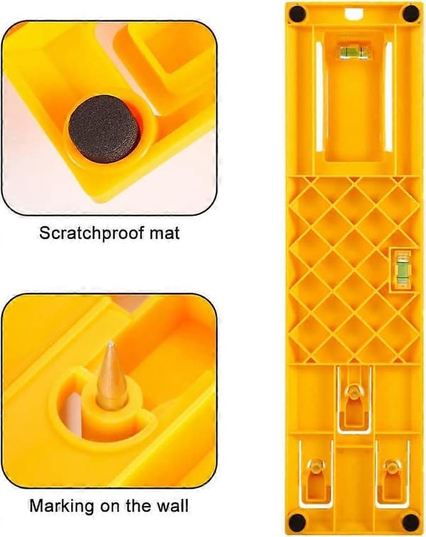 Picture Hanging Tool with Level, Simple Frame, Picture Hanger, Wall Hanging Kit (Yellow Hanging Tool)