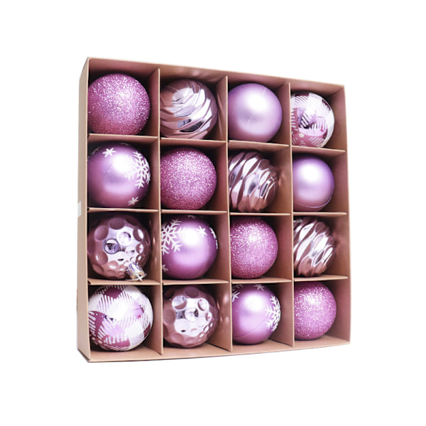 Julepyntkugle 6CM/16STK elektrobelagt plastik malet specielformet julekuglesæt juletræspendant 6CM/16PCS