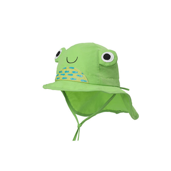 S-UPF50+ Justerbar Baby & Toddler Frog Hat - Dækker barnets hoved og nakke hele dagen