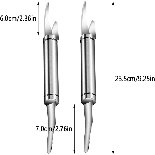 2 st, Räklinjekniv, Räkkniv, Räkskalare, Rostfritt stål