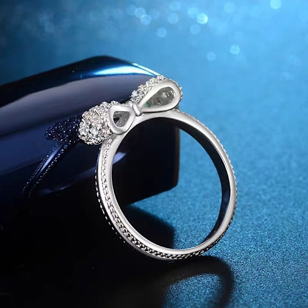 Verkkokaupan kevyt luksus hienostunut käsintehty korujen tarjonta Eurooppalainen ja amerikkalainen platinoitu perhonen sormus mikro-inlay zirkonin muodikkaat korut Platinum plated No. 6