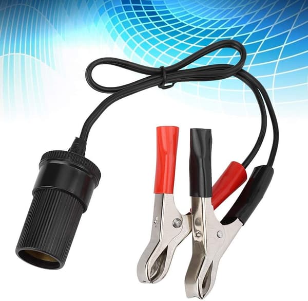 Cigaretlighteradapter, 12V bilbatteri clip-on adapter cigaretstik lighter rejseoplader