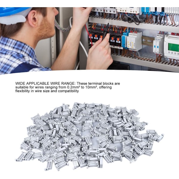 200 st Guide Rail Monteringsplint Fixeringsskruv Fast Ändstopp Plastspänne Vit DUBUNS