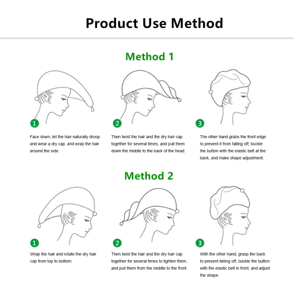 TG Cap 2-pak mikrofiber hårhåndklædepakke, hurtigtørrende hår