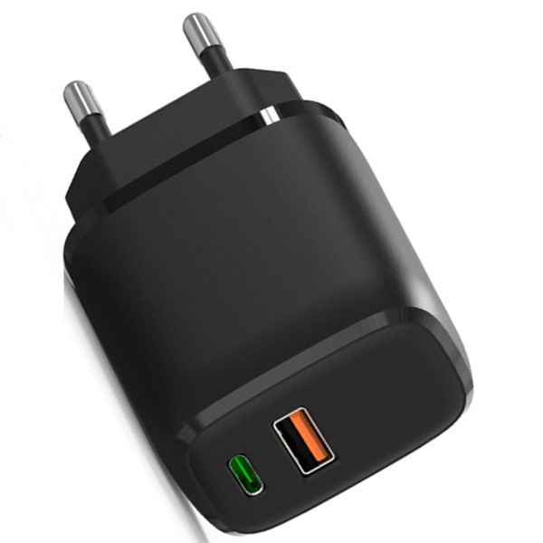 TG Tehokas 18W USB / USB-C Seinälaturi Musta