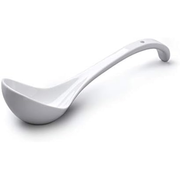 T366 Traditionel Porcelæn Sauce- og Suppeske, 27 cm – Hvid Hvid Ske Hvid Ske Hvid Ske
