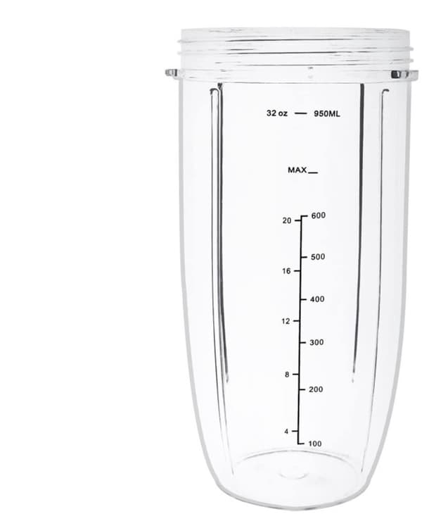 Ersättningsmixerkoppar, 2-pack 32oz med flip-top-lock, kompatibla med NutriBullet 600w/900w, resevänliga