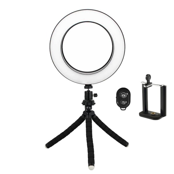 TG Selfie-lampa/Ring light (16 cm) med formbart stativ multifärg
