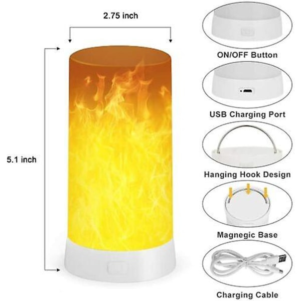 Peislys, Flammeflimmer nattlys USB-oppladbart flammebordlampe