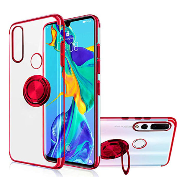 Huawei P30 Lite - FLOVEME Silikondeksel med Ringholder Roségull