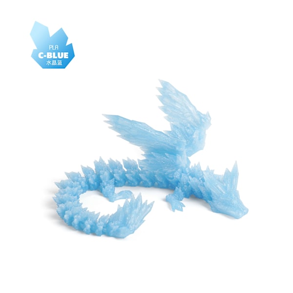 Hot salg 3D-printet krystal flyvende dragevinger, led kan bevæges, kreative drageornamenter, håndlavede gaver, legetøj 45cm Red and blue gradient