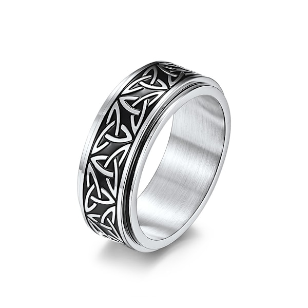 Nordisk norsk vikingtriangelknut roterbar titanstålring för män och kvinnor avslappnande fingerring handsmide gold 11#