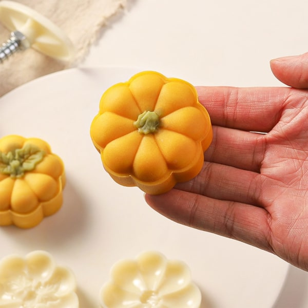 Sødt Pumpa Månekageform Mid-Autumn Festival Månekageformere Cookie Stempler Håndtryk Månekage Bageværktøj