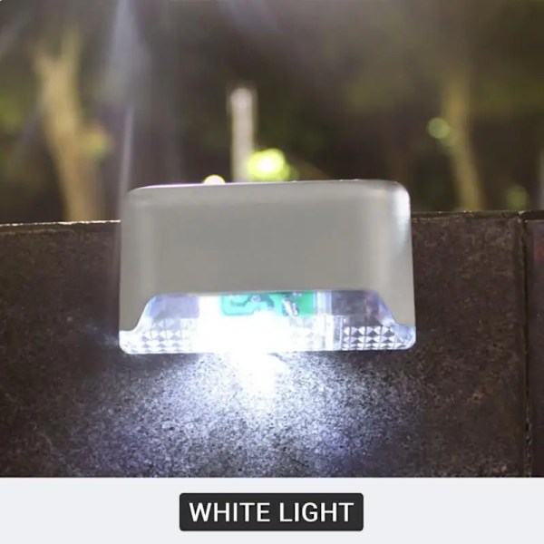 LED Solcelle Trinlampe Terrasse Varmt Hvid Trappe Lys Vandafvisende Havegård Dekoration Udendørs Balkon Lampe Stibelysning til Hæk White White Light 1PCS