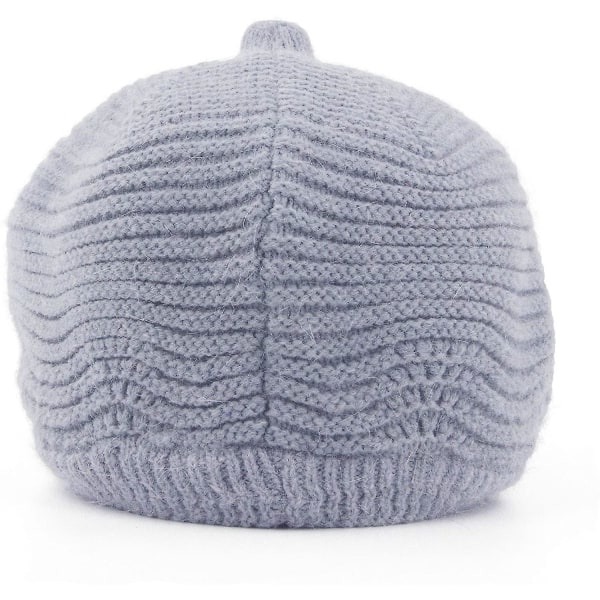 Wekity Dam Vinter Varm Slouchy Kabelstickad Beanie Skull Hat med Visir, Grå