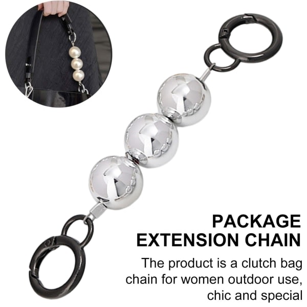 2 stk DIY Robust Stor Imitert Perle Bead Håndveske Kjede