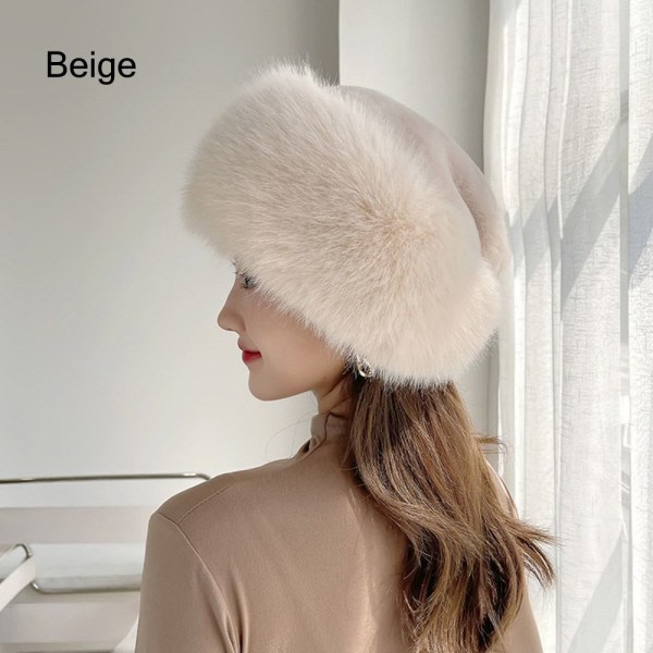 Falsk pelslue Russisk hatt BEIGE Beige