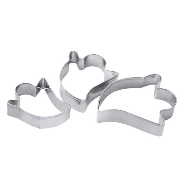 3 stk rustfrit stål Halloween Spøgelses Cookie Cutters kagefondant form