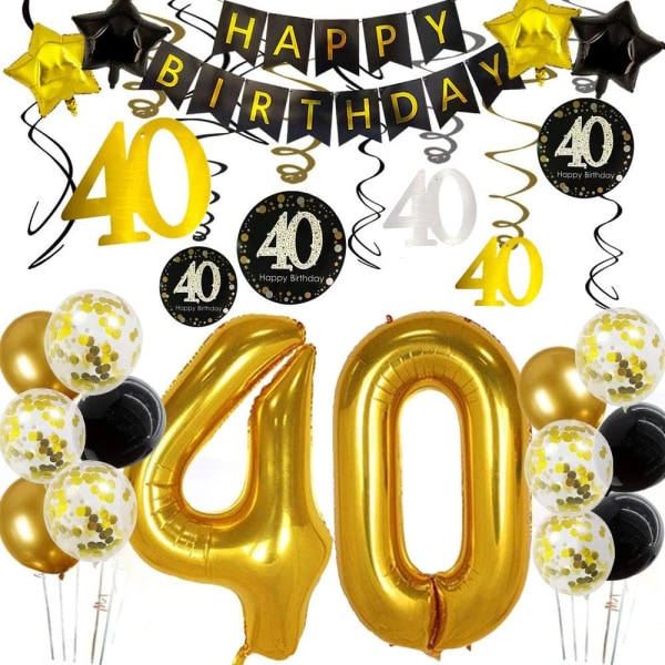 40-vuotiskoristeet hänelle ja hänelle Onnea 40-vuotis syntymäpäivästä Juhlat Ilmapallot Koristeet 40 vuotta 40 syntymäpäiväkoriste 40-vuotis syntymäpäivä Naiset Hänelle