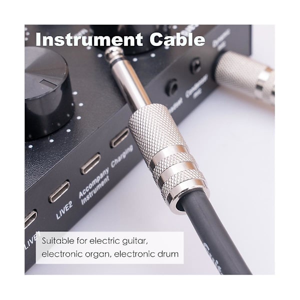 XJ-Gitarr Instrumentkabel Elgitarrsladd 6,35mm Mono Plugg Anslutningskabel För Gitarr Bas Trumma Au_yux