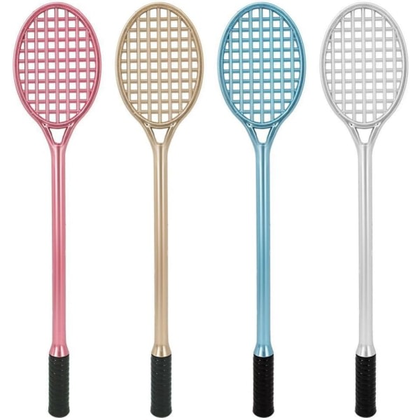 12-pack söt tennisracket form skriv- eller dekorasjon Gel Ink Penna for hemmakontor skolstudent, svart - 0,38 mm spets, 4 farger hölje