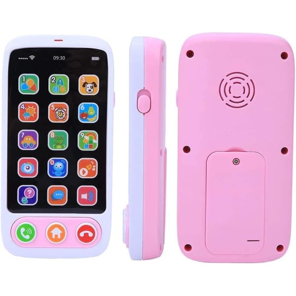 Galaxy Barns elektroniska mobiltelefon med musik och lätt berättarmaskin (rosa)