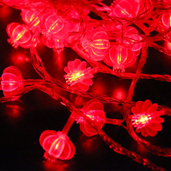 Nyårslyktor blinkande ljus strängljus Nyårshänge Vårfest röda lykta ornament—röd3 meter 20 lampor,
