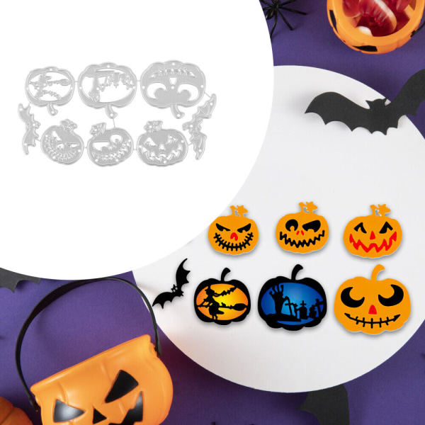 1 set Halloween-tema stansar i högkolstål för DIY-scrapbooking