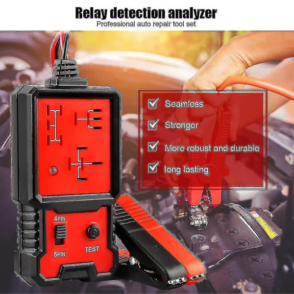 Bilrelätestare 12V Elektronisk Bilrelätestare Universal för Automatisk Batterikontroll Generatoranalysator Diagnostikverktyg