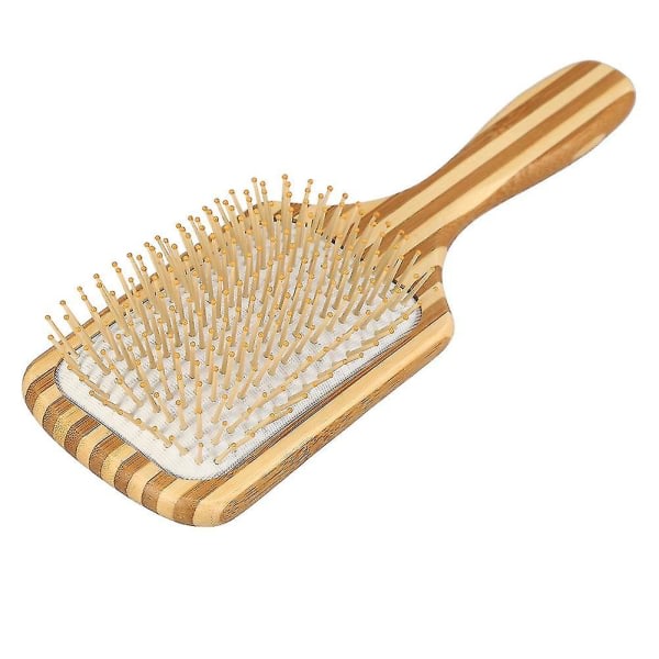 TG Bambu hårvård Antistatisk paddelhåndtag massasje hårborste kudde kam (4, 25,5*8,5 cm)