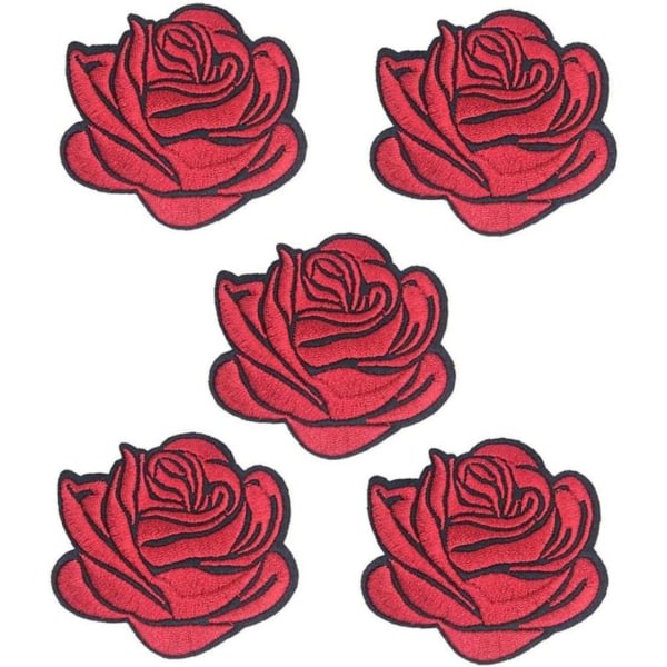 5. Pink Rose Patch Tarrat Badge Brodery Iron On Applique P