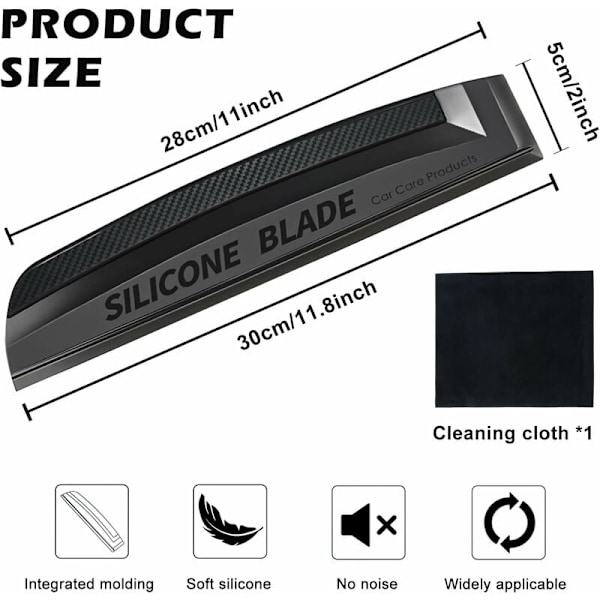 Silikon Bilsqueegee - Silikonskrapa för Bil: Silikonsqueegee, Bilsqueeges, Fönstertorkare för Kaross och Glas, Fönster, Speglar