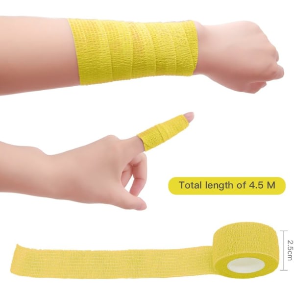 2,5*450 cm 10 rullar självhäftande tejp självhäftande bandage sammanhängande S