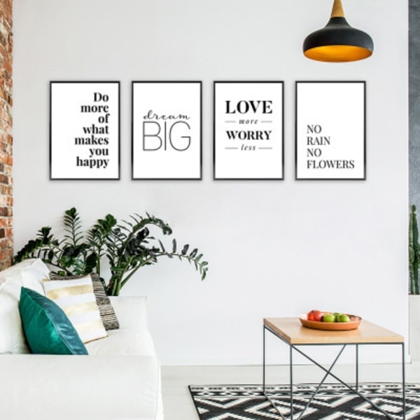 Set uten ramme 4 deler i din A4 (21X30 cm)
