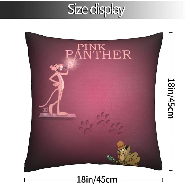 Pink Panther Bløde Pudebetræk 45 x 45 cm Firkantede Pudebetræk Komfortable Dekorative Pudebetræk Luksuriøse Pudebetræk til Sofa Soveværelse med Inv