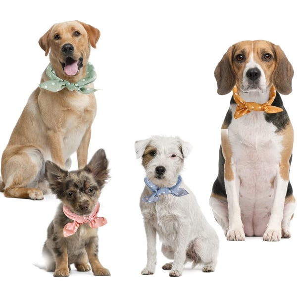 Galaxy Pet Triangelhalsduk Justerbar Bomullsbekv?mhetshalsduk f?r Hundar - 4 Pack