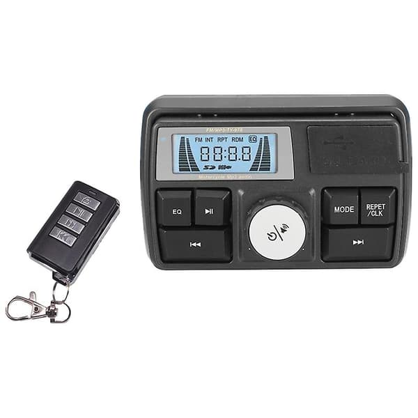 Motorcycle Sound Mp3 Radio Audio System Stereo Speaker Bluetooth Waterproof Fm 5 Eq Functions Lcd Screen Usb/sd/tf