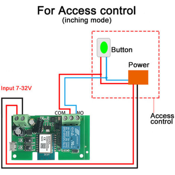 Enkelkanals Smart WIFI Switch Modul Punkt Action Level-sensing Modul Alexa Stemmestyring Modul