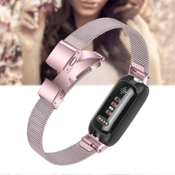 For Fitbit Inspire 3 Rustfritt Stål Milanesisk Erstatningsrem Justerbart Klokkebånd med Spenne