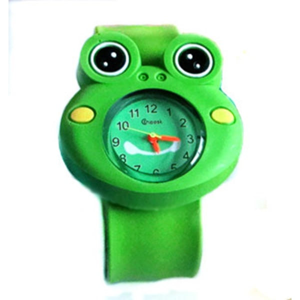 Barnklocka med tecknad figur, Quartz Elektronisk Armbandsur (groda)