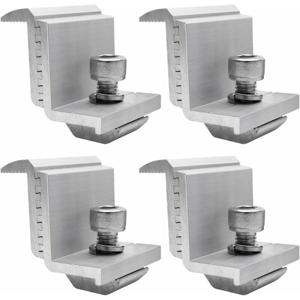 Solpanel Fästen Set om 4, Z Panel, Solpanelmontering för Solpanel, Solpanel Fästmodul Höjd 30–50 mm (Ändterminal)