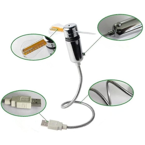 Wabjtam USB-ur med vifte og realtidsvisning USB-ur vifte LED-vifte