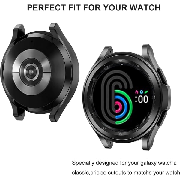 2-pack veske til Samsung Galaxy Watch 6 Classic 47 mm veske, vanntett