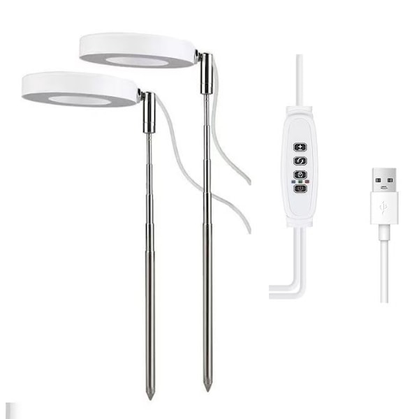 LED teleskooppinen kasvivalo kasvatuslamppu enkelirengas mehikasveille punainen ja sininen valo täysi spektri kukka-ajastus kasvien lisävalo Black Angel Ring Two white warm light 10W