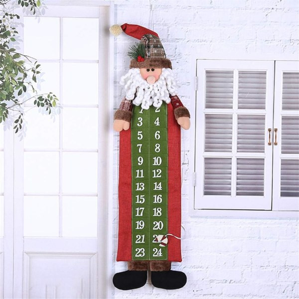 Sæt juledukke adventskalender genanvendeligt stof Julmand