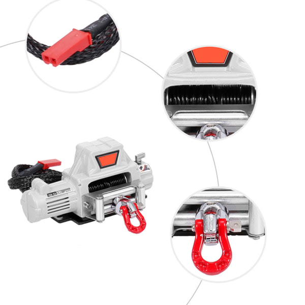 RC-bil Automatisk Vinsch RC-Vinsch Tråd RC-bil Dekor Simulerade Tillbehör för 1/10 Skala Redcat Axial SCX10 D90 RC Crawler Svart