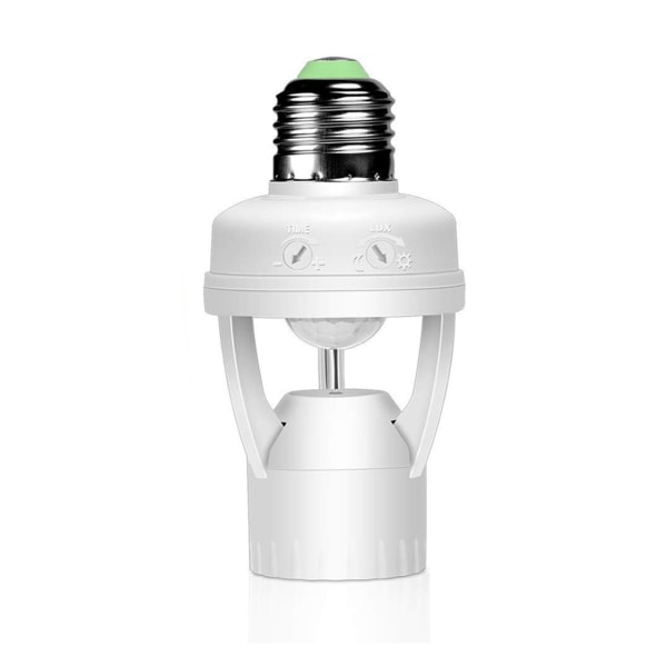 110-240V PIR Infrarød bevægelsessensor Justerbar E27 lampholder for källarförråd Garageinteriørbelysning