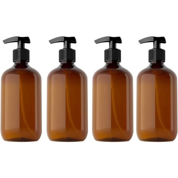 4 x 300 ml Tomme Pumpflasker til Badeværelsesæbe, Håndgel, Sæbe