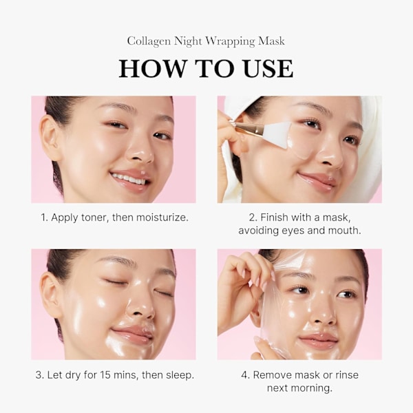 Original Protein Night Wrap || Sovemaske for natten, inneholder kollagen, beskytter hudens elastisitet